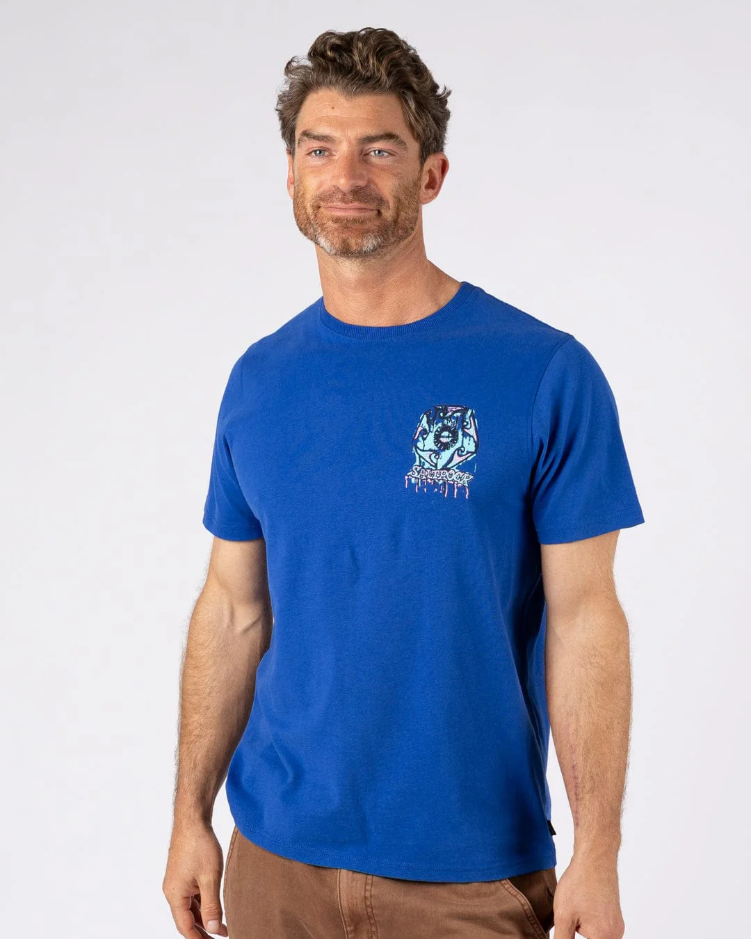 Wave Running - Mens Short Sleeve T-Shirt - Blue - Image 4