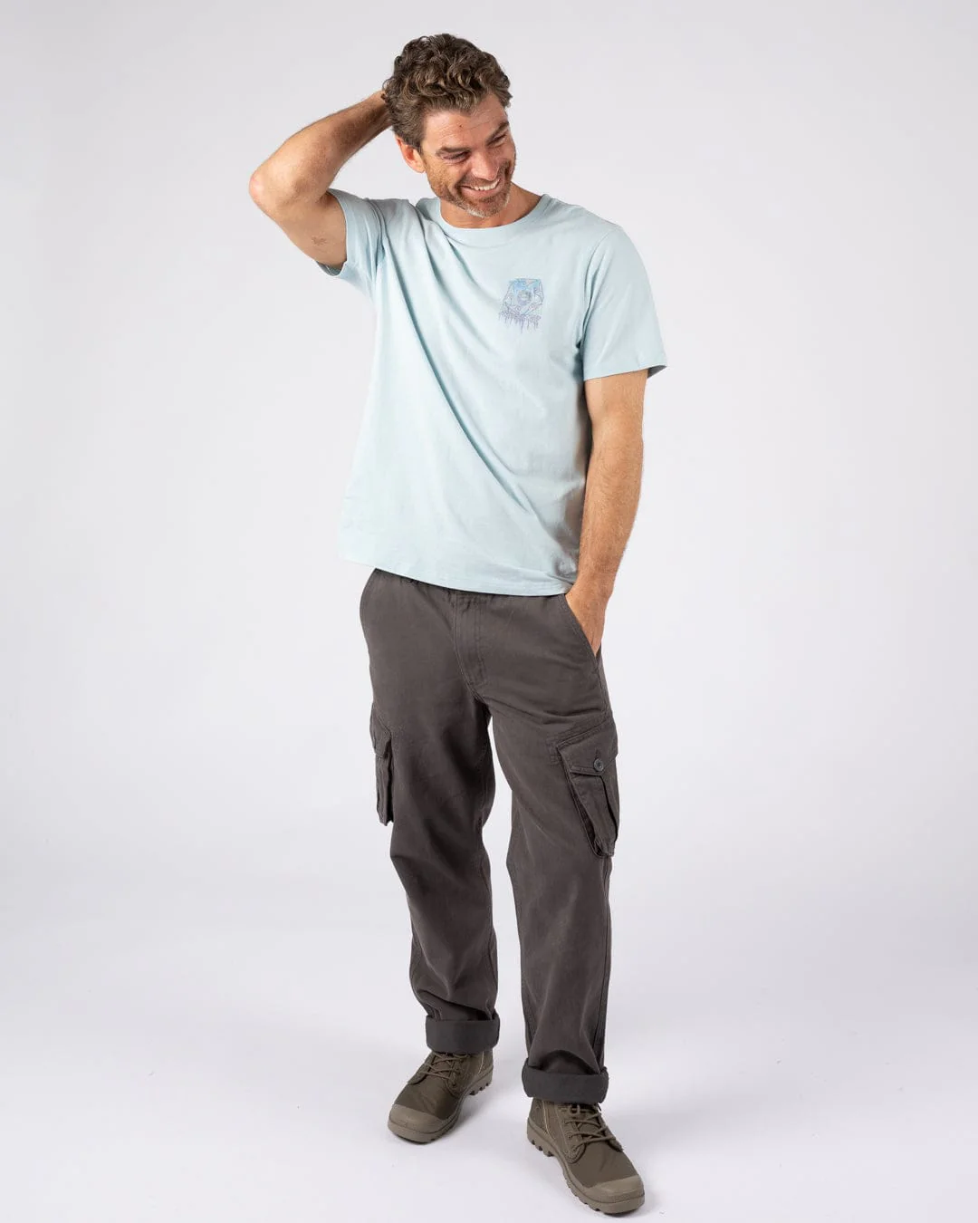 Wave Running - Mens Short Sleeve T-Shirt - Light Blue - Image 7
