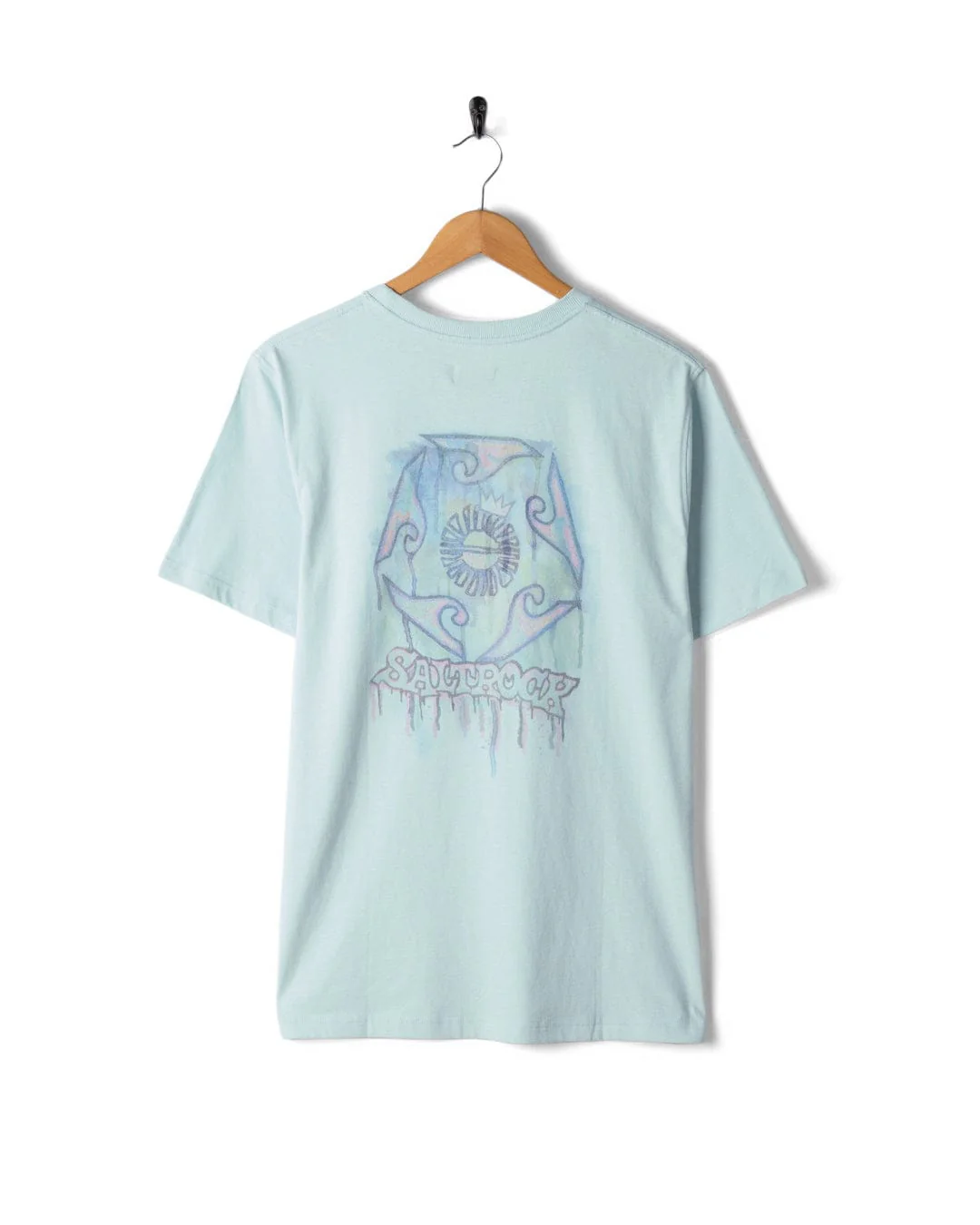 Wave Running - Mens Short Sleeve T-Shirt - Light Blue - Image 8