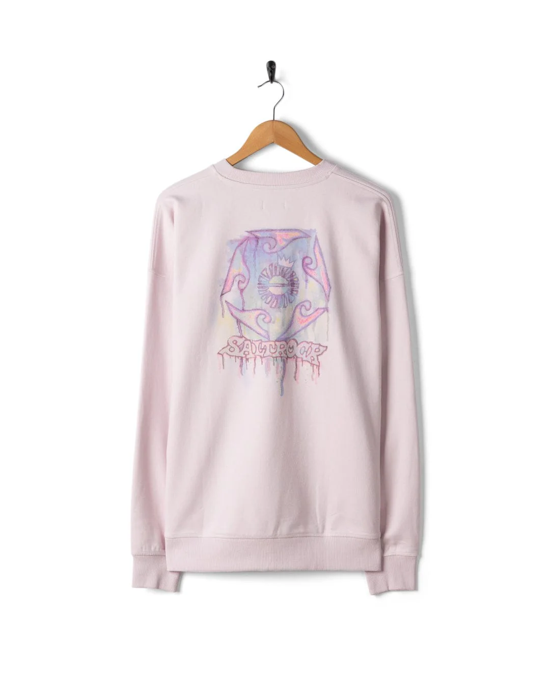Wave Running - Mens Oversized Sweatshirt - Purple - Image 4