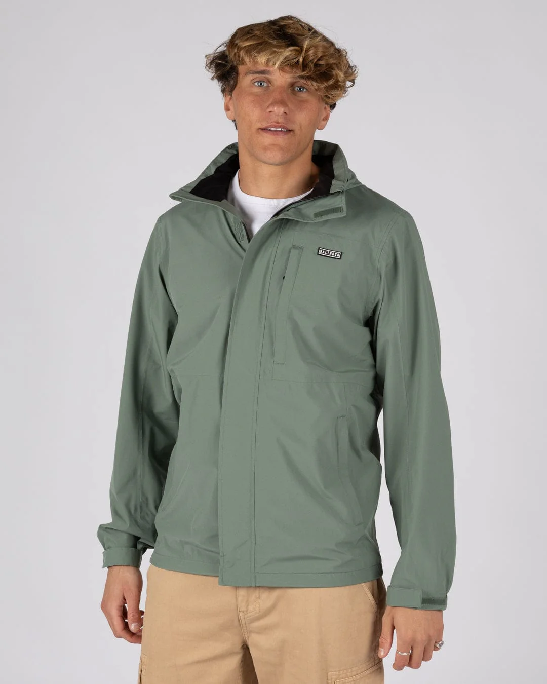 Whistler II -Mens Waterproof Hooded Jacket- Light Green - Image 2
