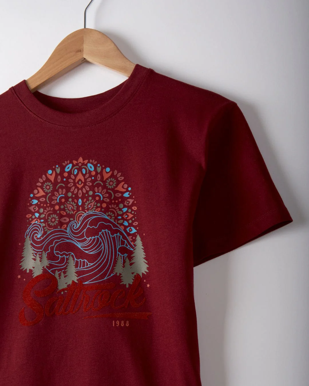 Wildflower Wave - Kids Oversized T-Shirt - Red - Image 3