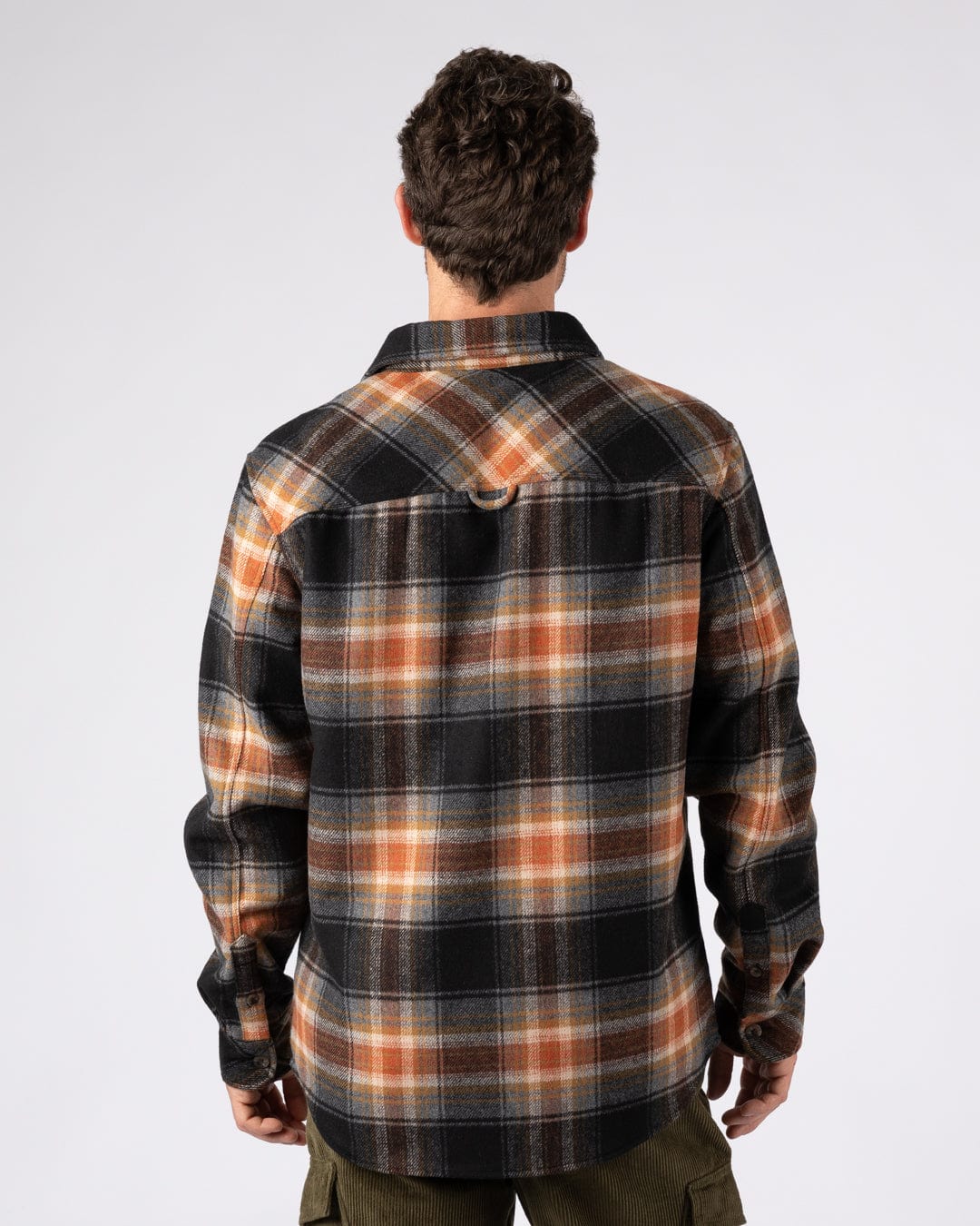 Wilfred - Mens Check Flannel Shirt - Grey/Brown - Image 8
