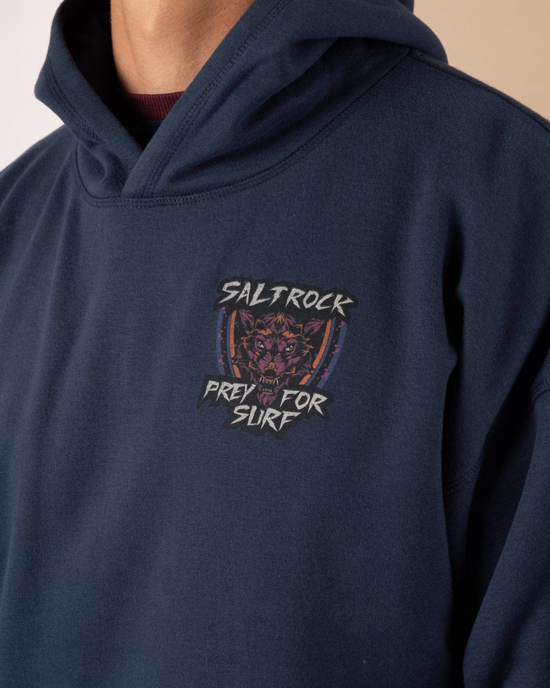 Wolfscale II - Mens Oversized Pop Hoodie - Blue - Image 3