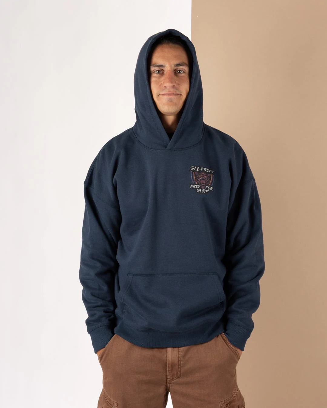 Wolfscale II - Mens Oversized Pop Hoodie - Blue - Image 4
