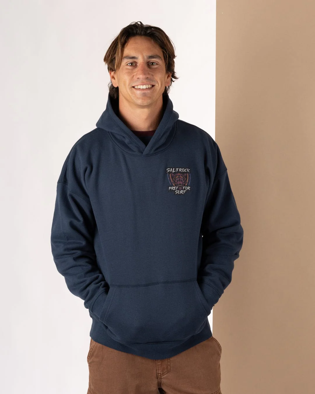 Wolfscale II - Mens Oversized Pop Hoodie - Blue - Image 5