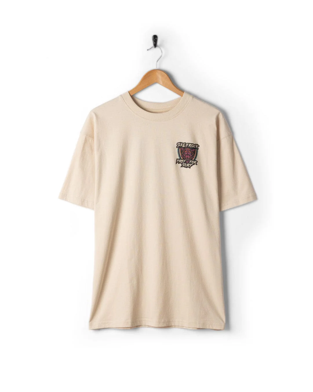 Wolfscale II - Mens Oversized Short Sleeve T-Shirt - Cream - Image 6