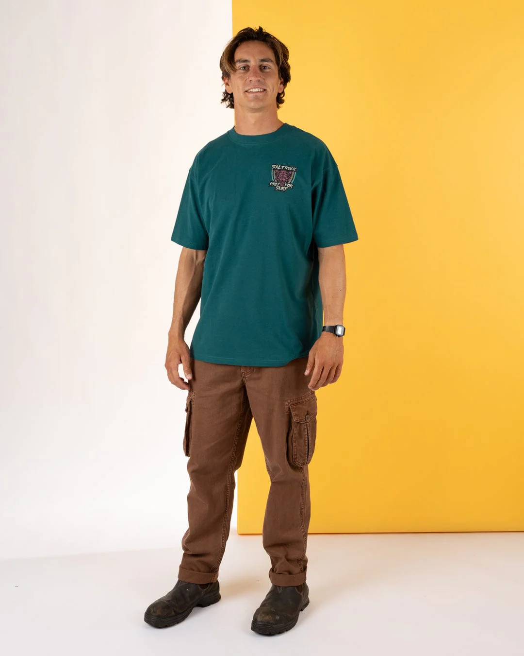 Wolfscale II - Mens Oversized Short Sleeve T-Shirt - Teal - Image 6