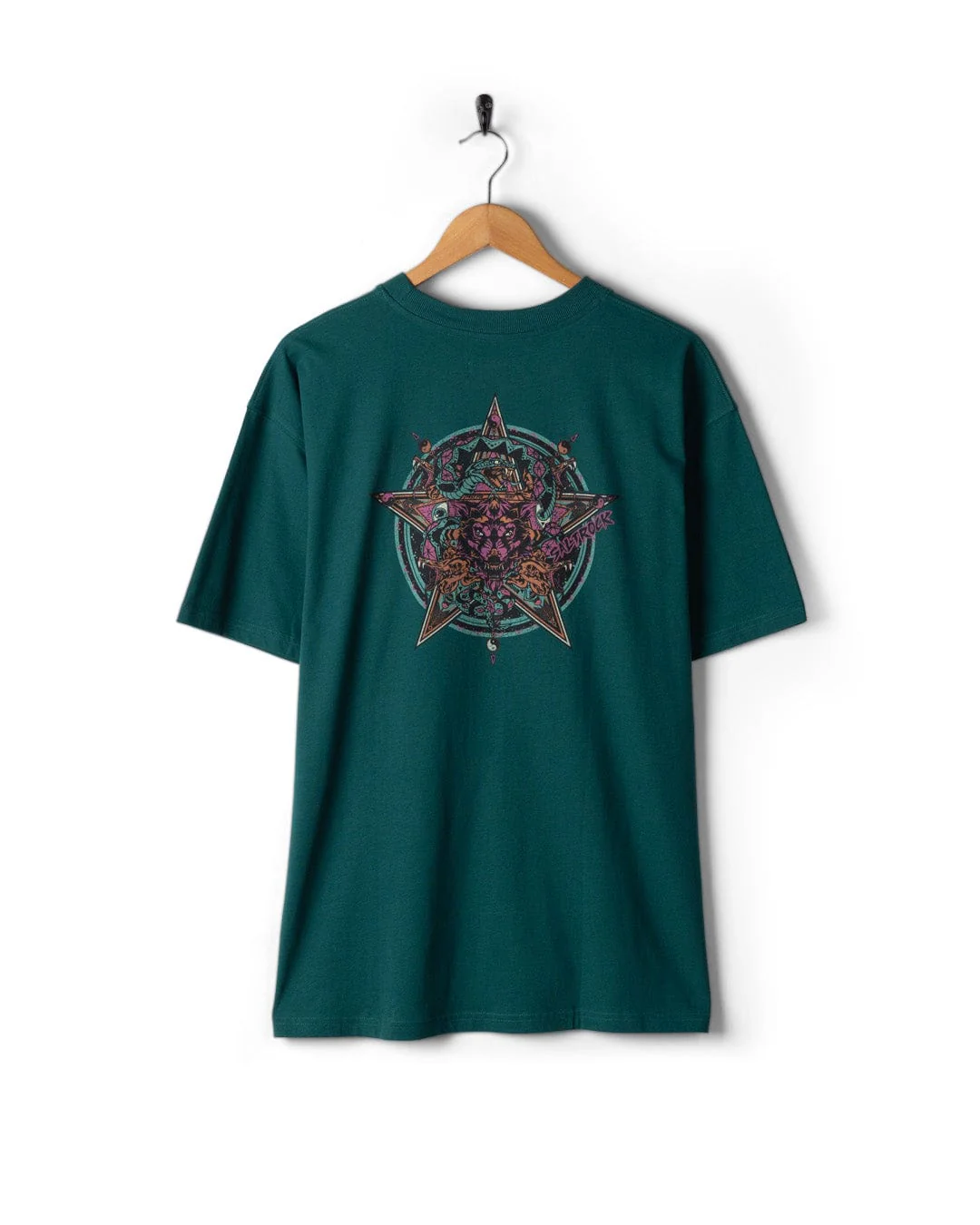 Wolfscale II - Mens Oversized Short Sleeve T-Shirt - Teal - Image 7