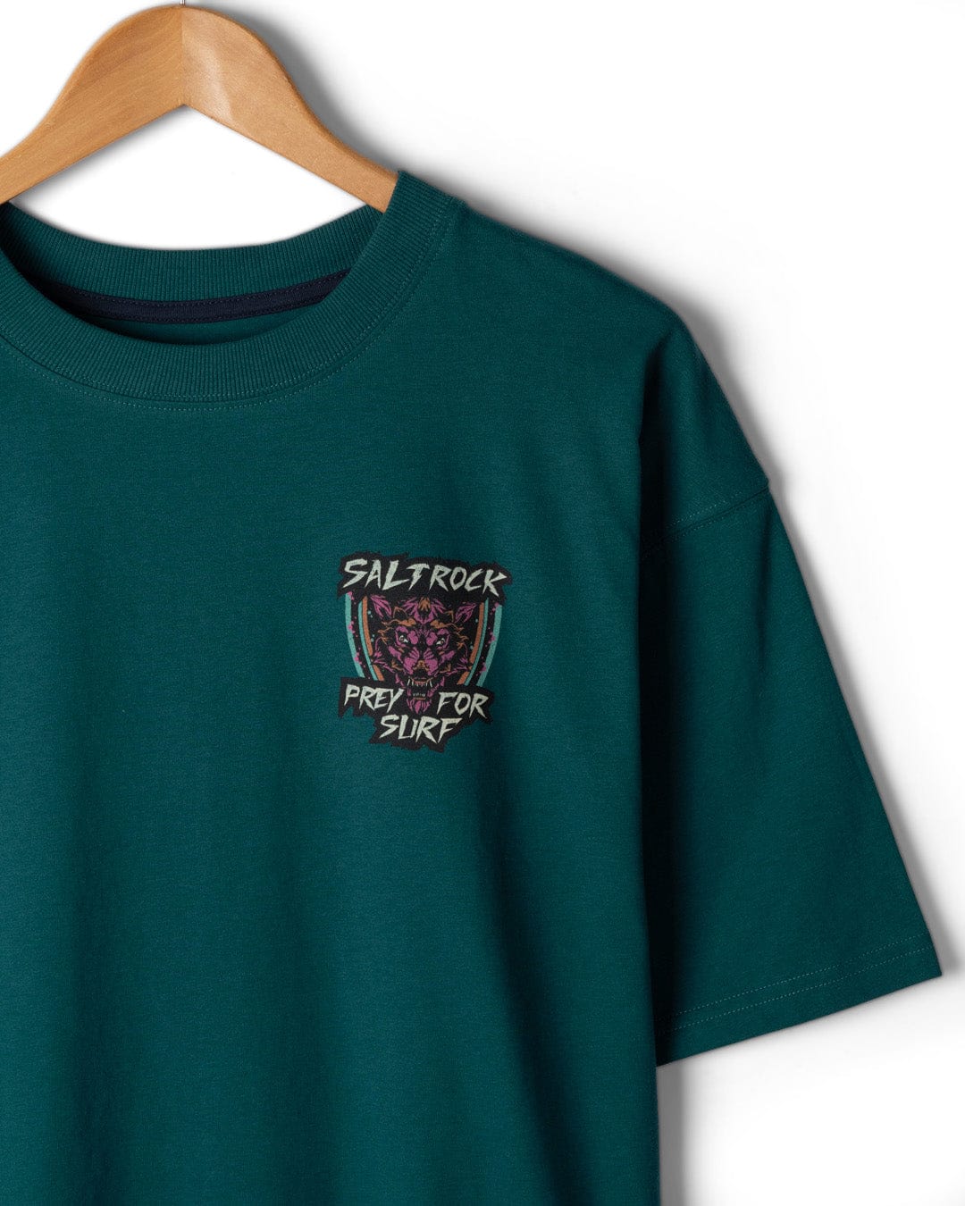 Wolfscale II - Mens Oversized Short Sleeve T-Shirt - Teal - Image 9