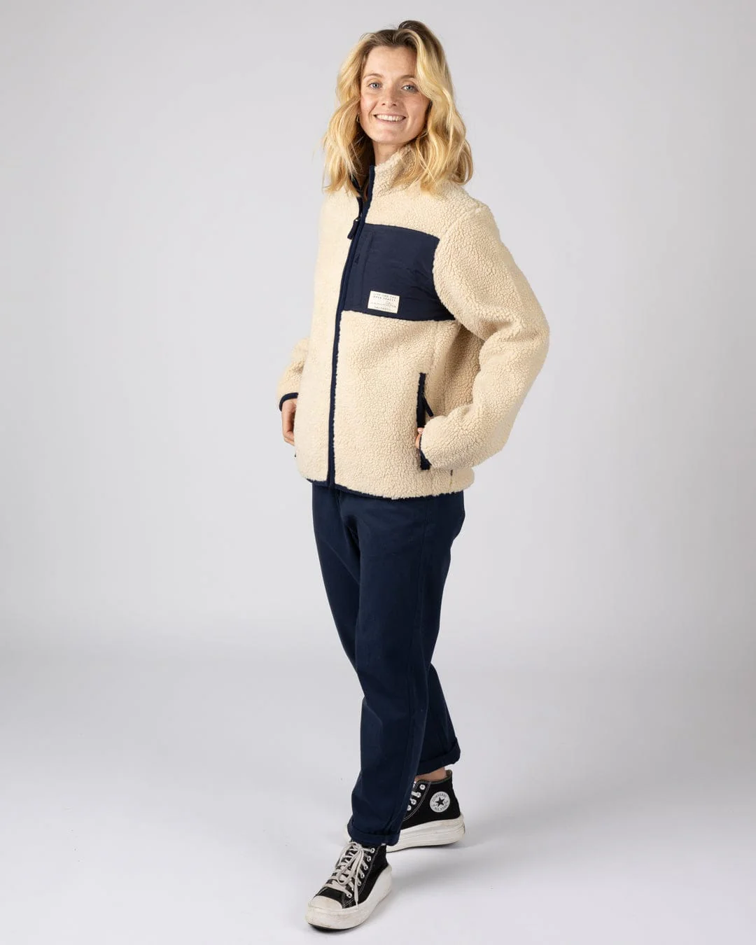 Wrenna - Womens Zip Through Fleece -Cream - Image 4