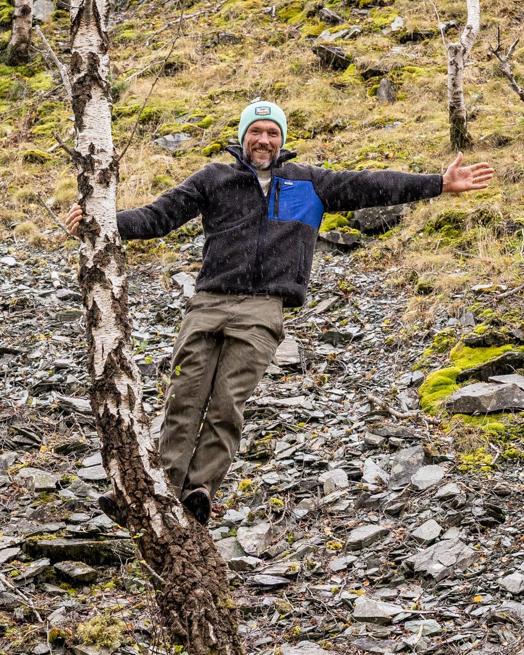 Wye 2 - Mens Sherpa Fleece - Grey/Blue - Image 4