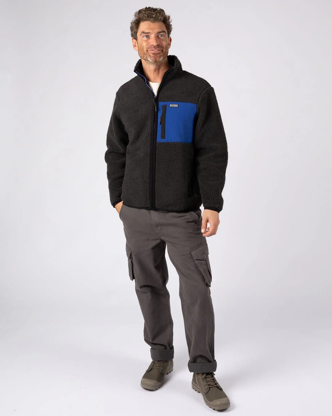 Wye 2 - Mens Sherpa Fleece - Grey/Blue - Image 5