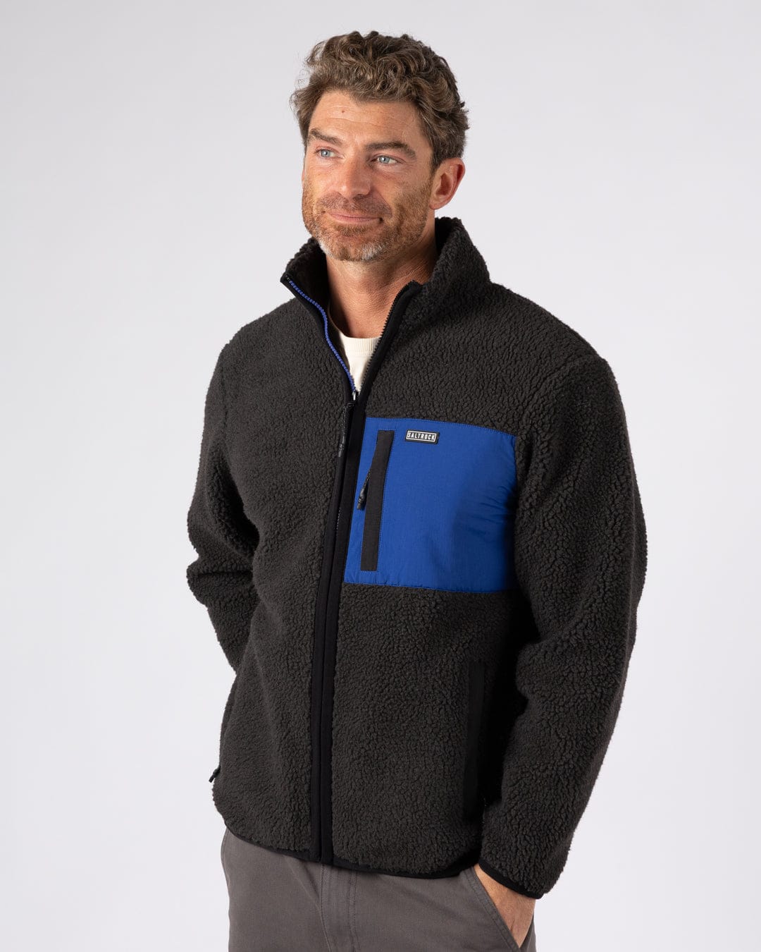 Wye 2 - Mens Sherpa Fleece - Grey/Blue - Image 7