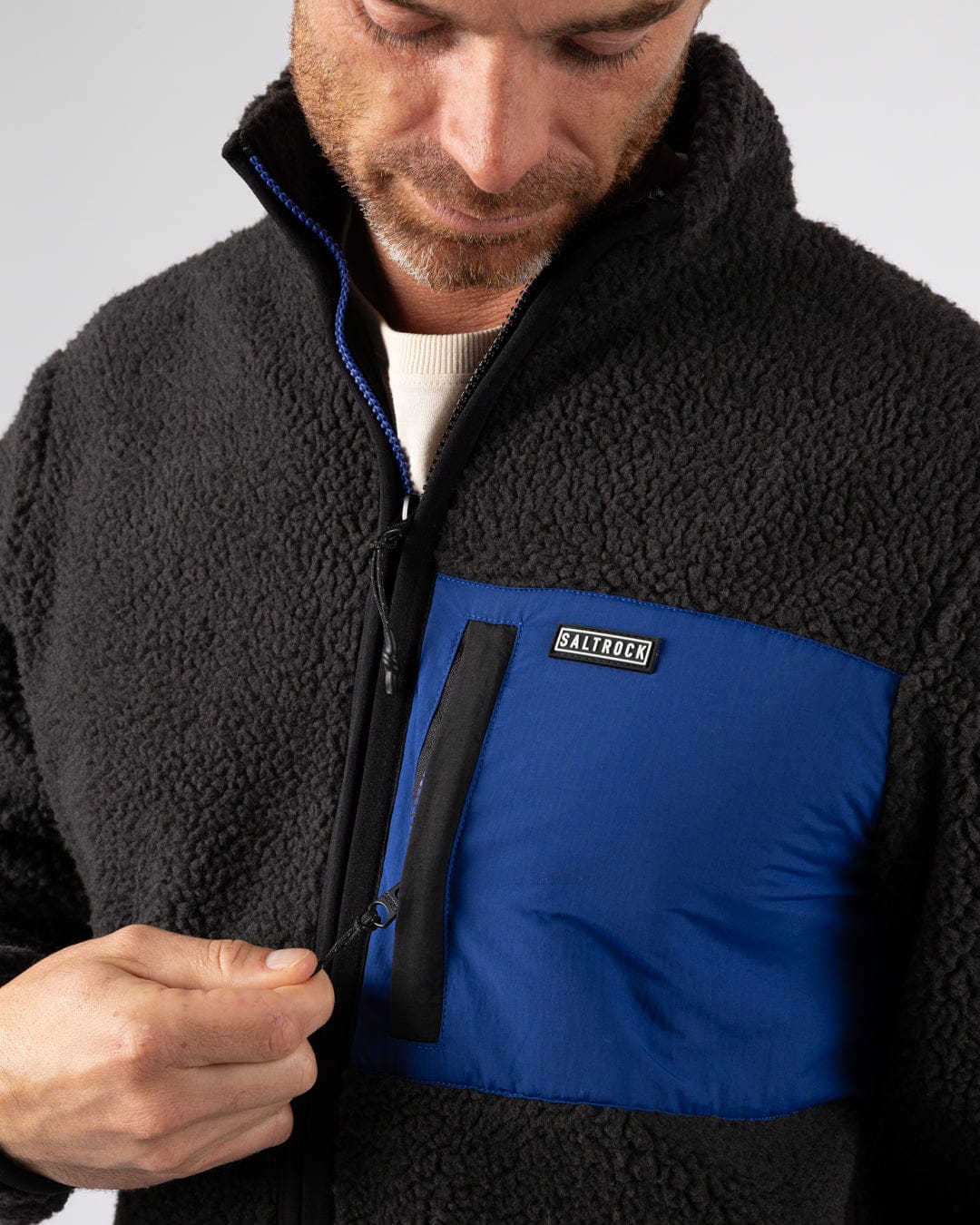 Wye 2 - Mens Sherpa Fleece - Grey/Blue - Image 8