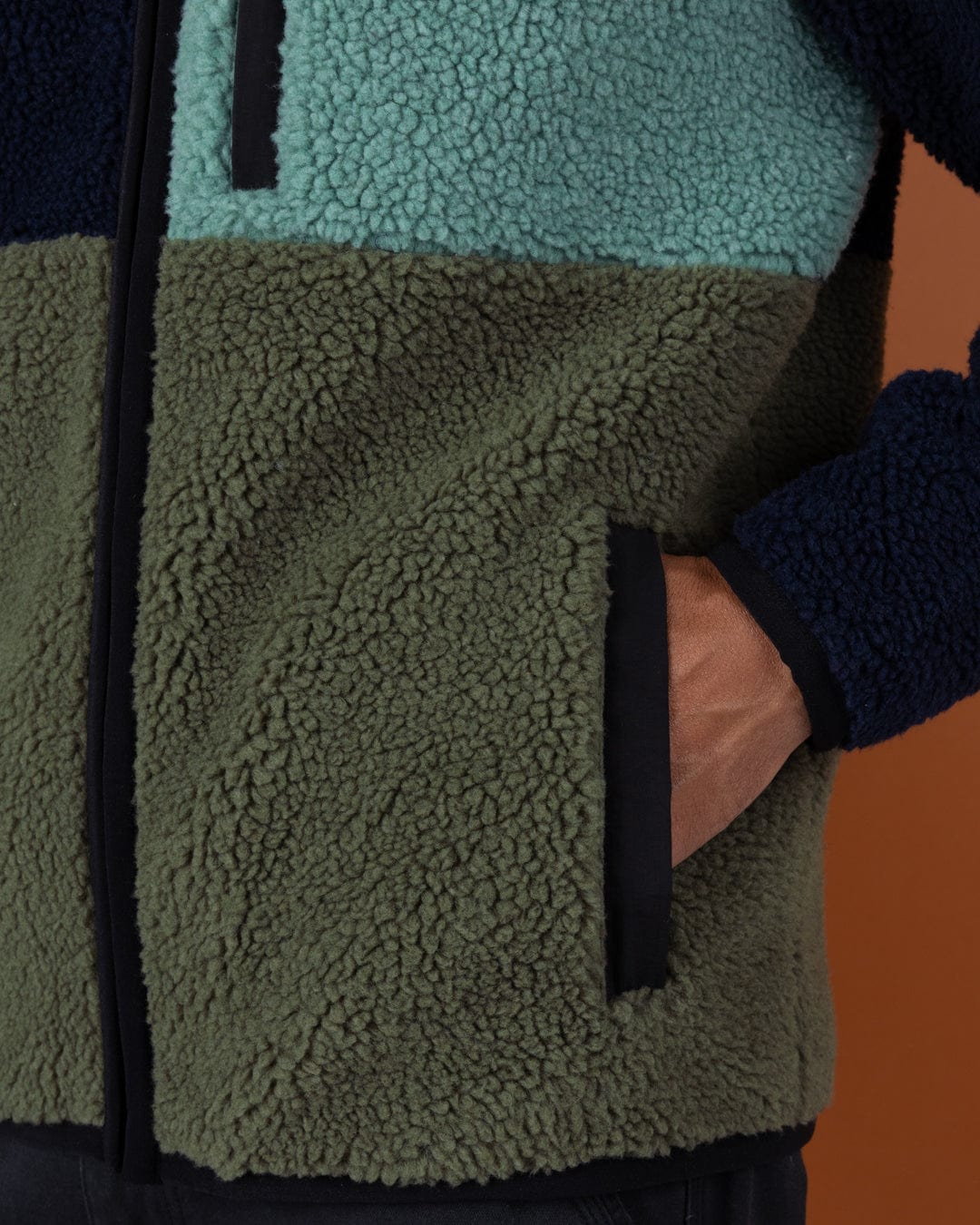 Wye - Mens Borg Zip Fleece - Blue - Image 4