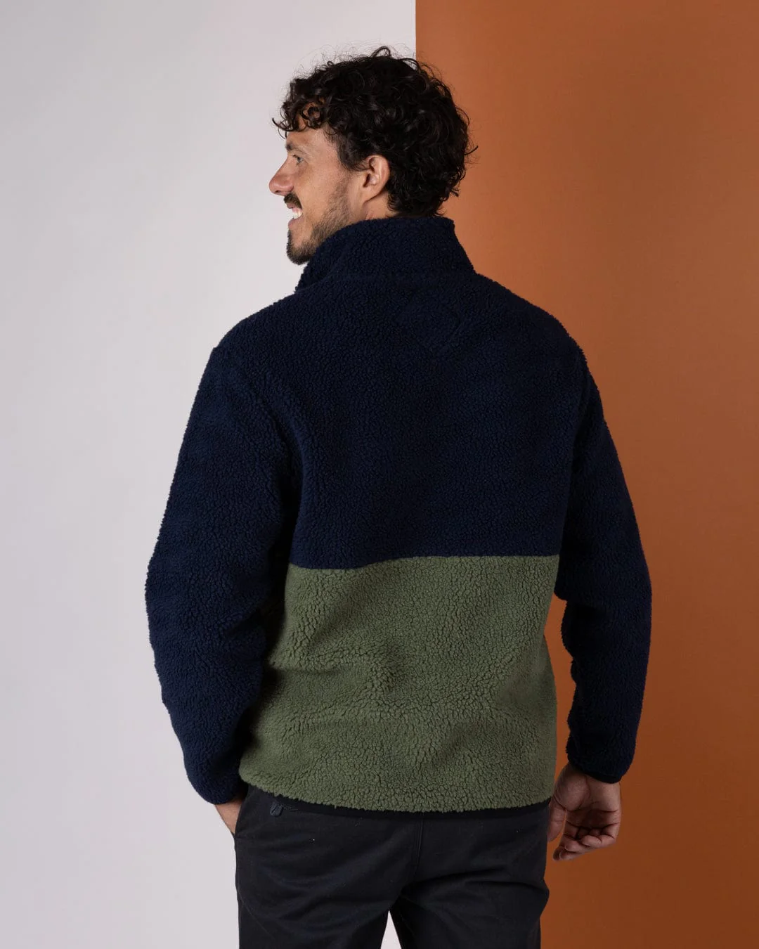 Wye - Mens Borg Zip Fleece - Blue - Image 5