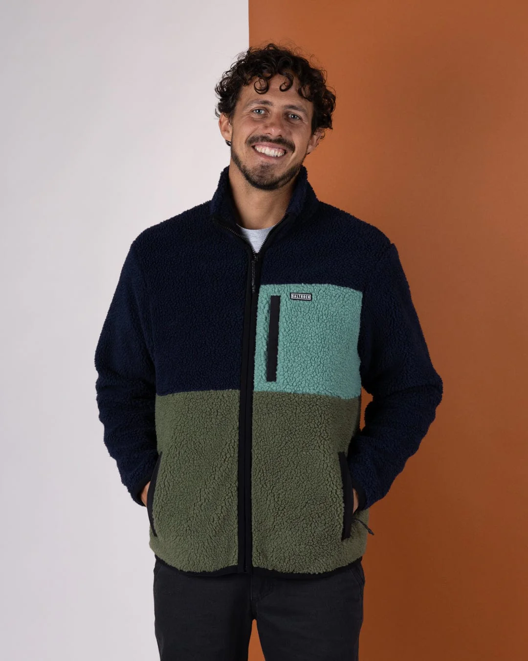 Wye - Mens Borg Zip Fleece - Blue - Image 6
