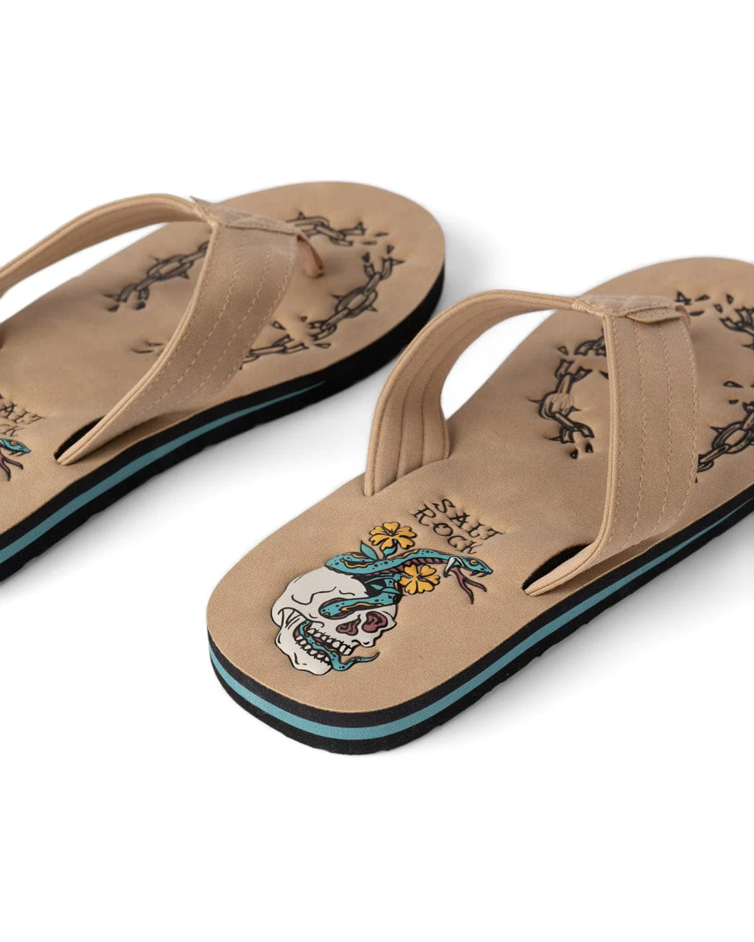Yesterdays Youth - Mens Flip Flops - Beige - Image 3