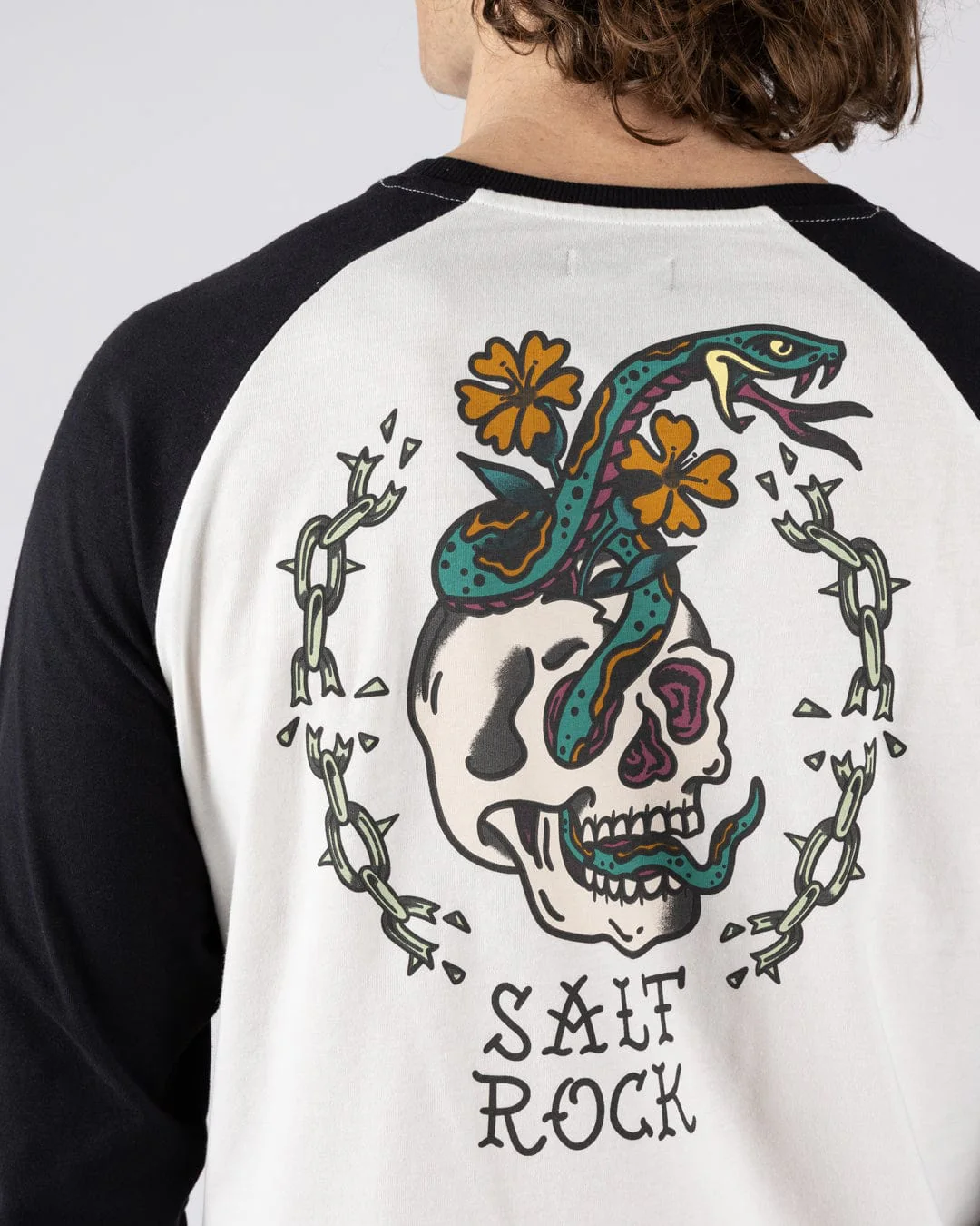 Yesterdays Youth - Mens Long Sleeve Raglan T-Shirt - Black - Image 2