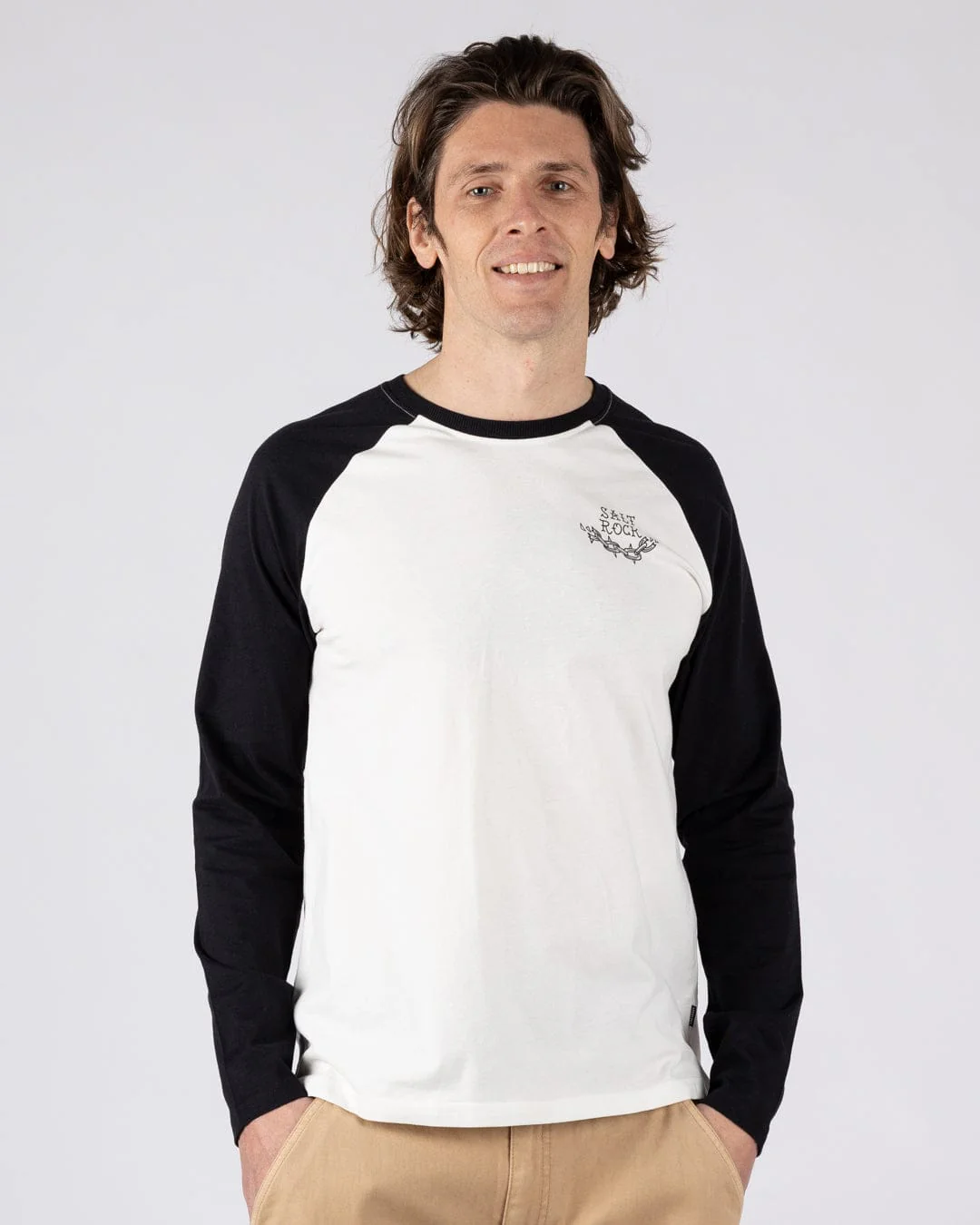 Yesterdays Youth - Mens Long Sleeve Raglan T-Shirt - Black - Image 3