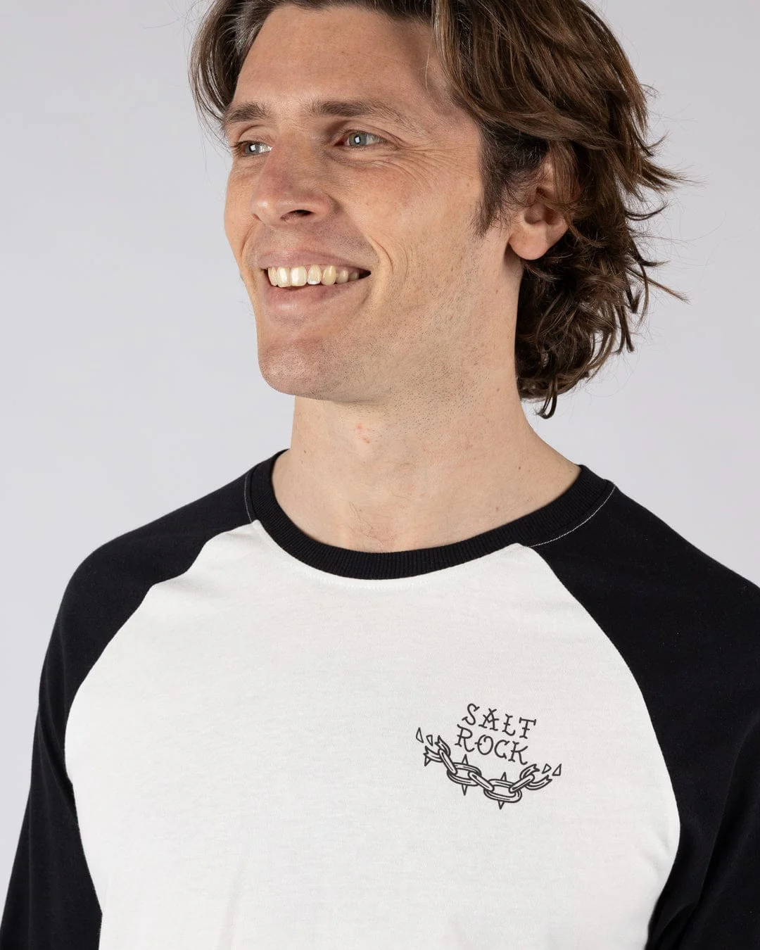 Yesterdays Youth - Mens Long Sleeve Raglan T-Shirt - Black - Image 4