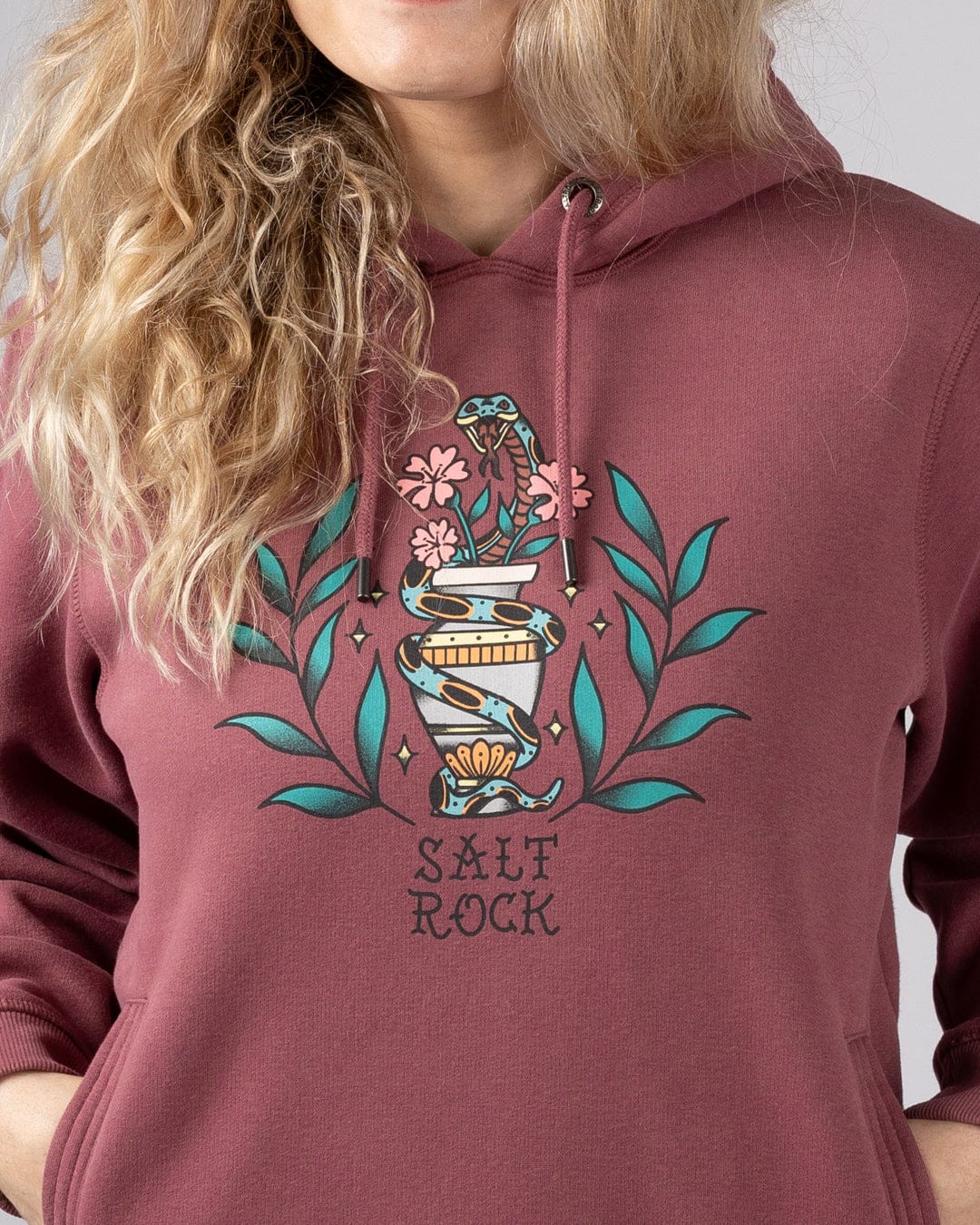 Yesterdays Youth - Womens Pop Hoodie - Dark Pink - Image 2