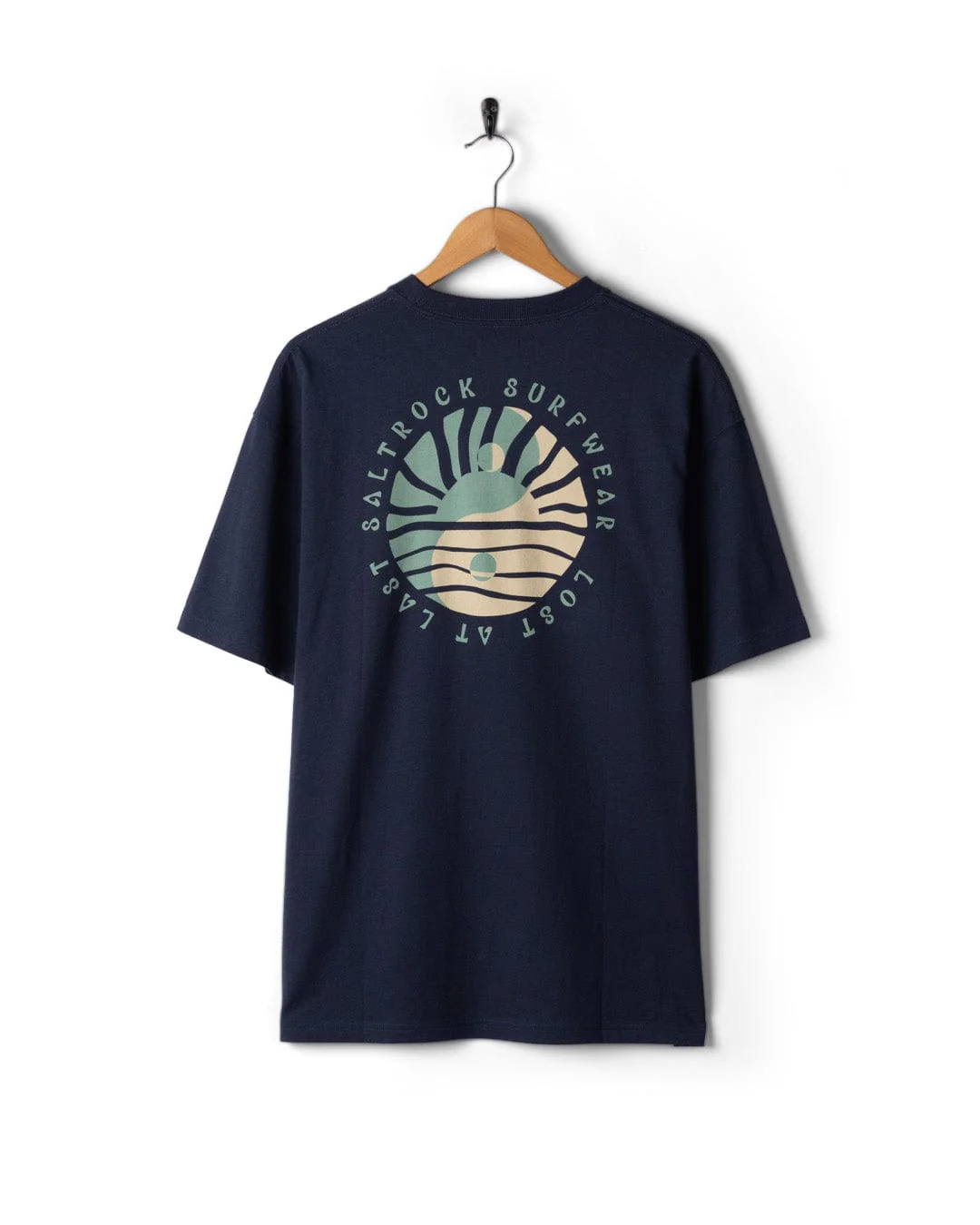 Yin Yang Sun - Mens Short Sleeve T-Shirt - Blue - Image 2