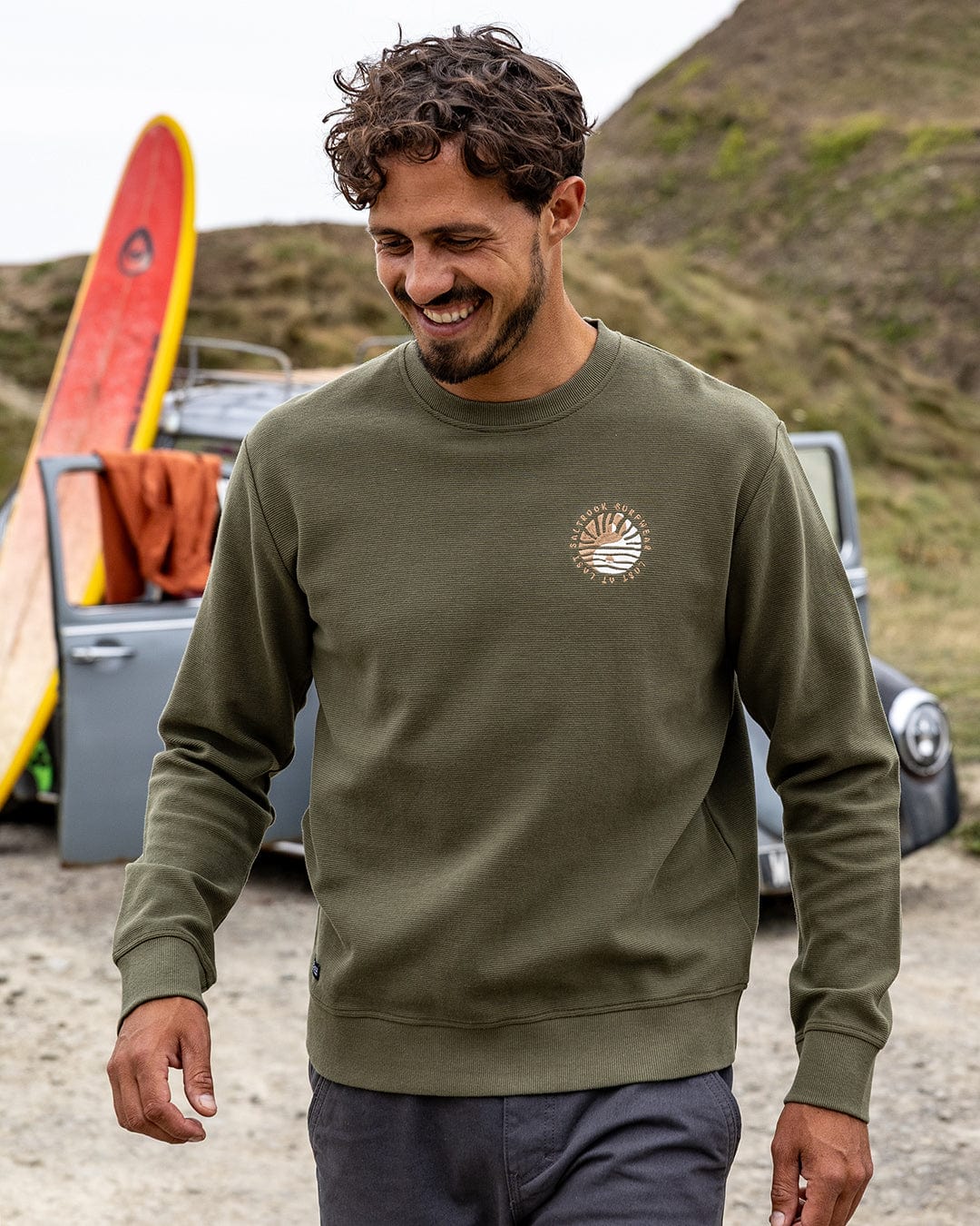 Yin Yang Sun - Mens Sweatshirt - Green - Image 4