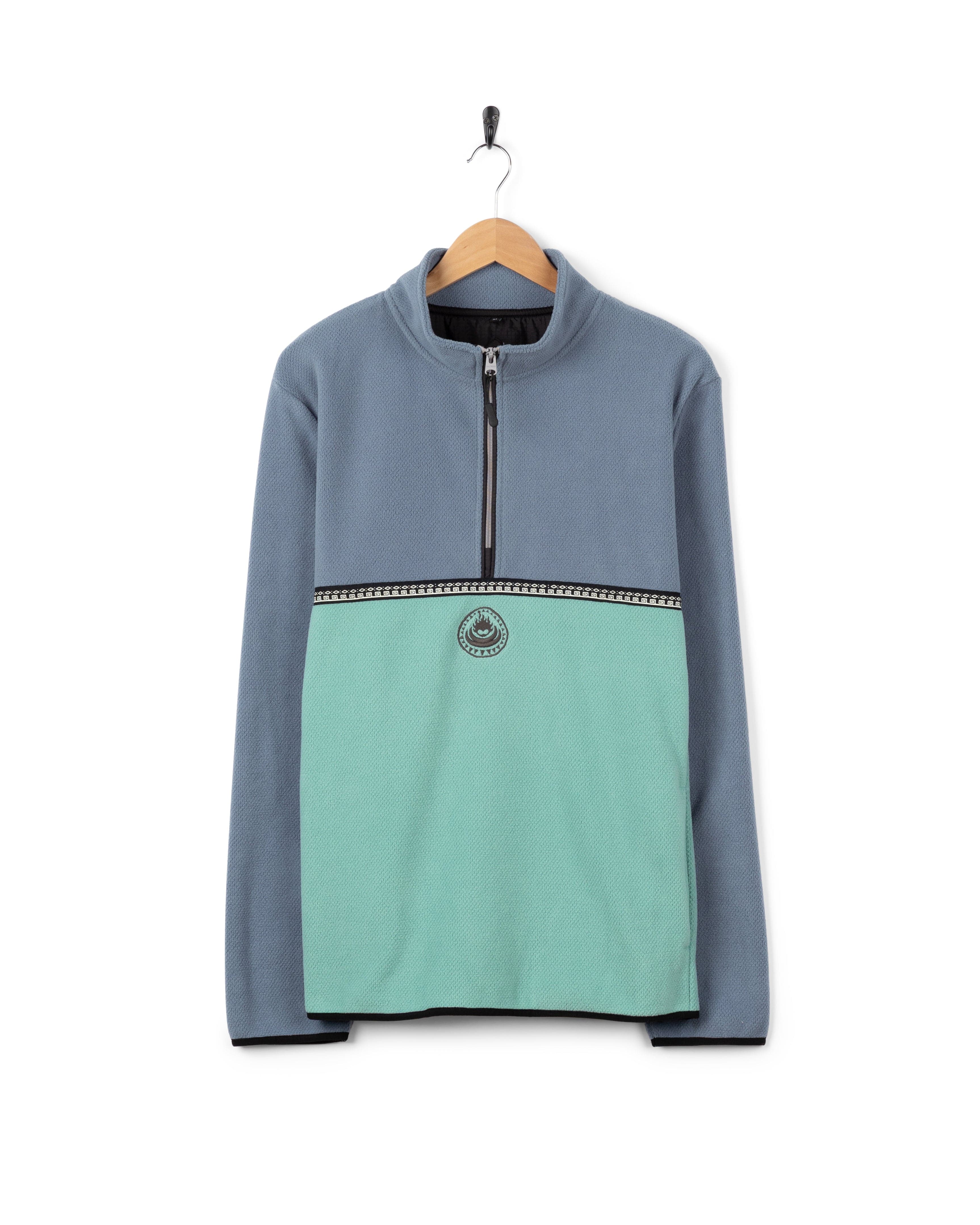 Zaki -  Mens 1/4 Neck Fleece - Blue - Image 6