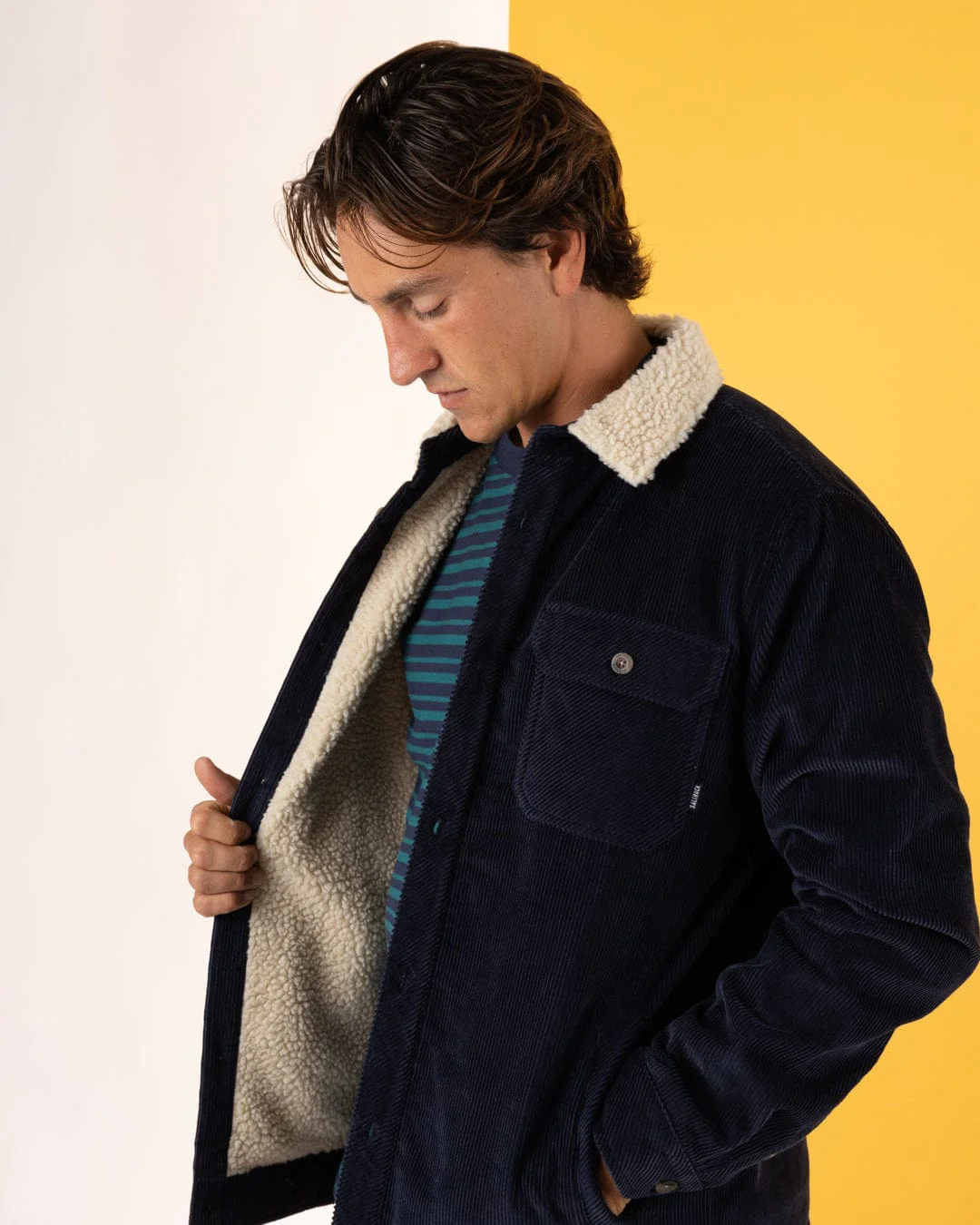 Zeke 2 - Mens Corduroy Shacket - Blue - Image 3