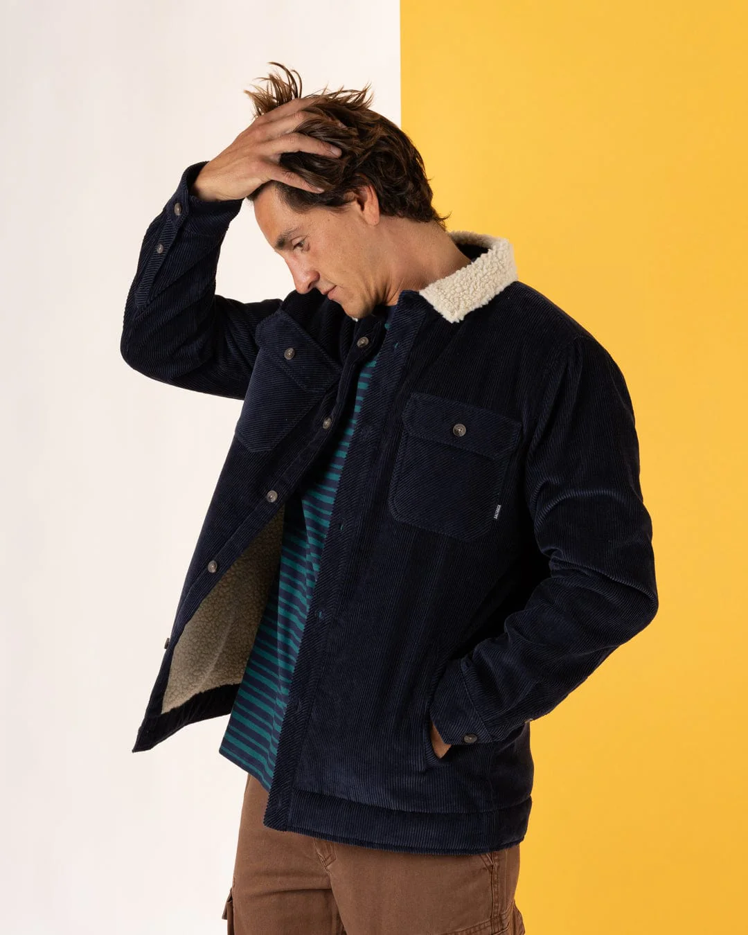 Zeke 2 - Mens Corduroy Shacket - Blue - Image 5